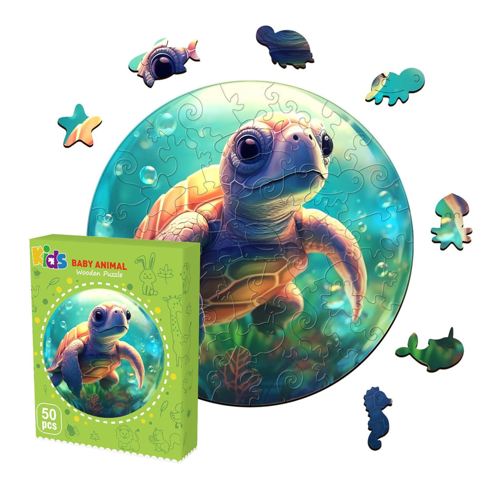 Cute Turtle Children's Wooden Jigsaw Puzzle