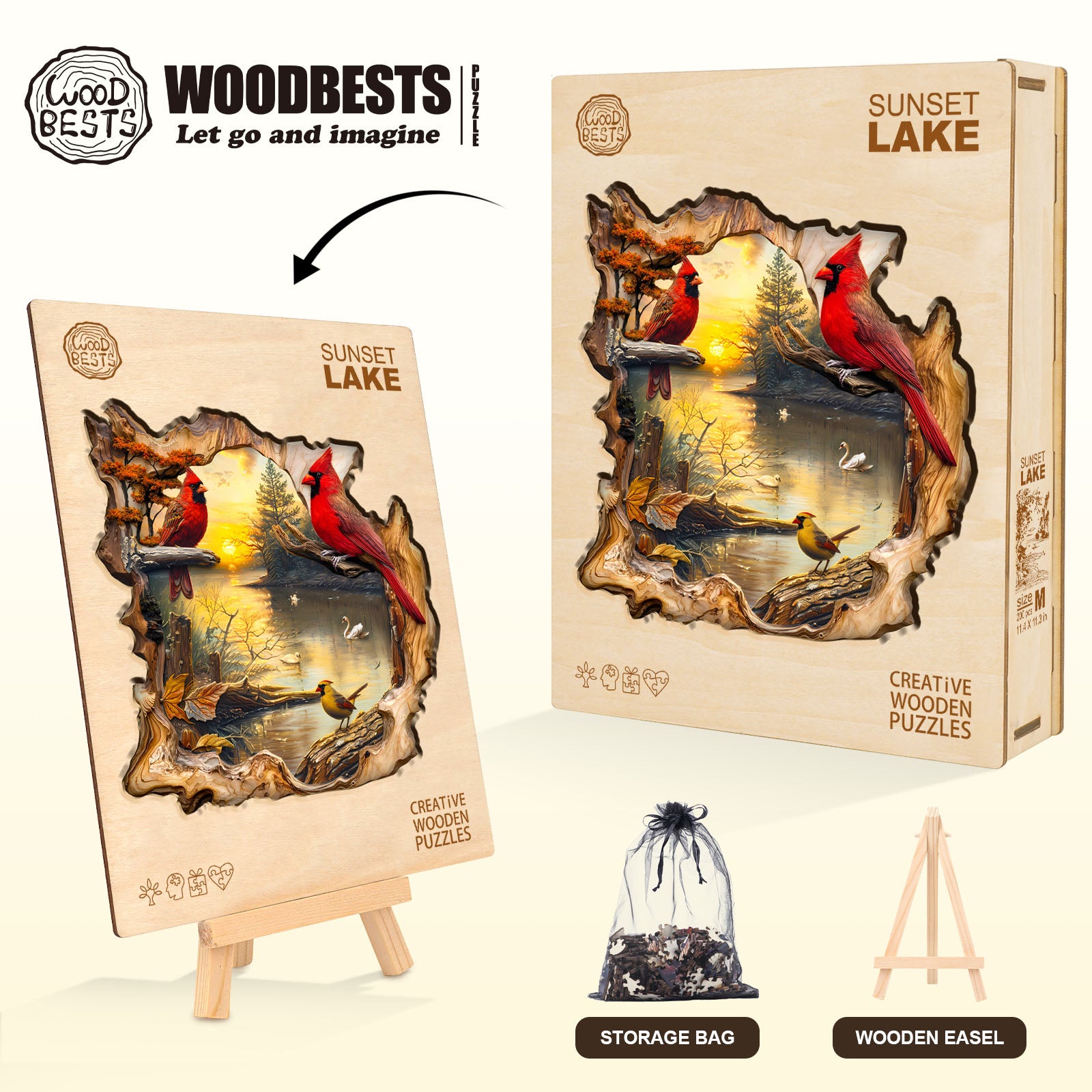 Sunset Lake Wooden Jigsaw Puzzle