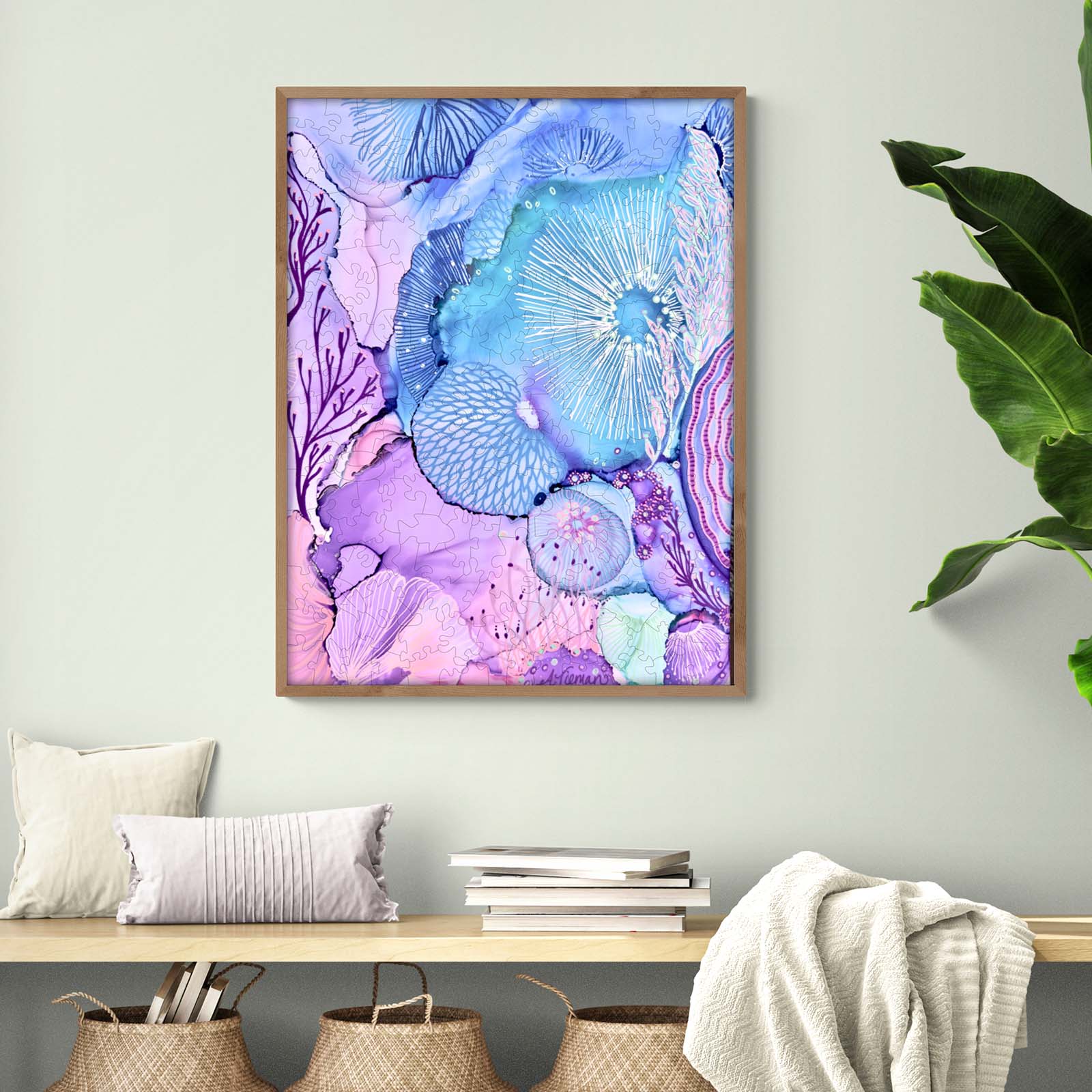 Tidal Tranquility artwork by Amy Tieman featuring vibrant sea-inspired colors and textures, perfect for artistic inspiration.