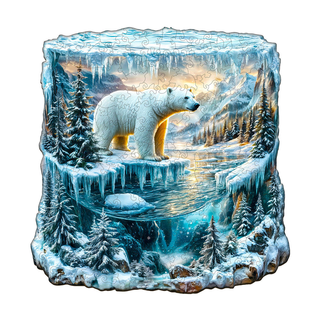Frozen polar bears-1 Wooden Jigsaw Puzzle
