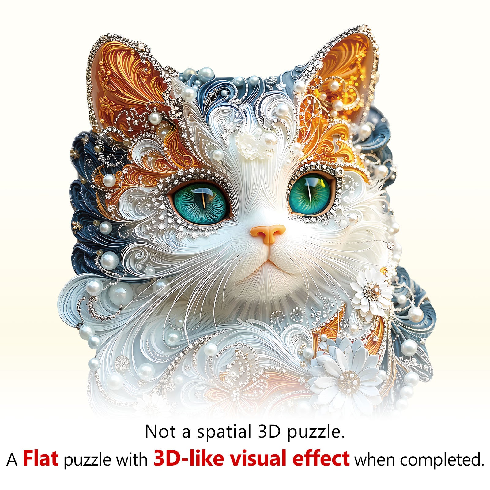 Jewelry Kitten Wooden Jigsaw Puzzle