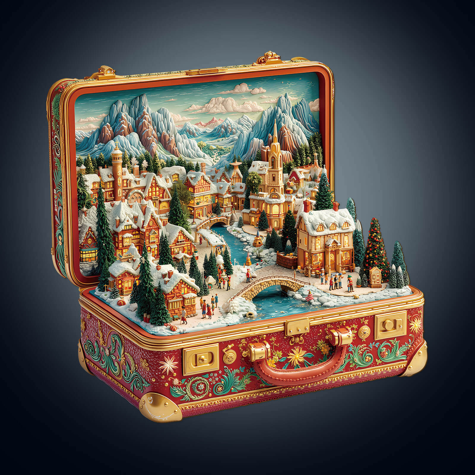 Suitcase Scenery-Christmas Wooden Jigsaw Puzzle
