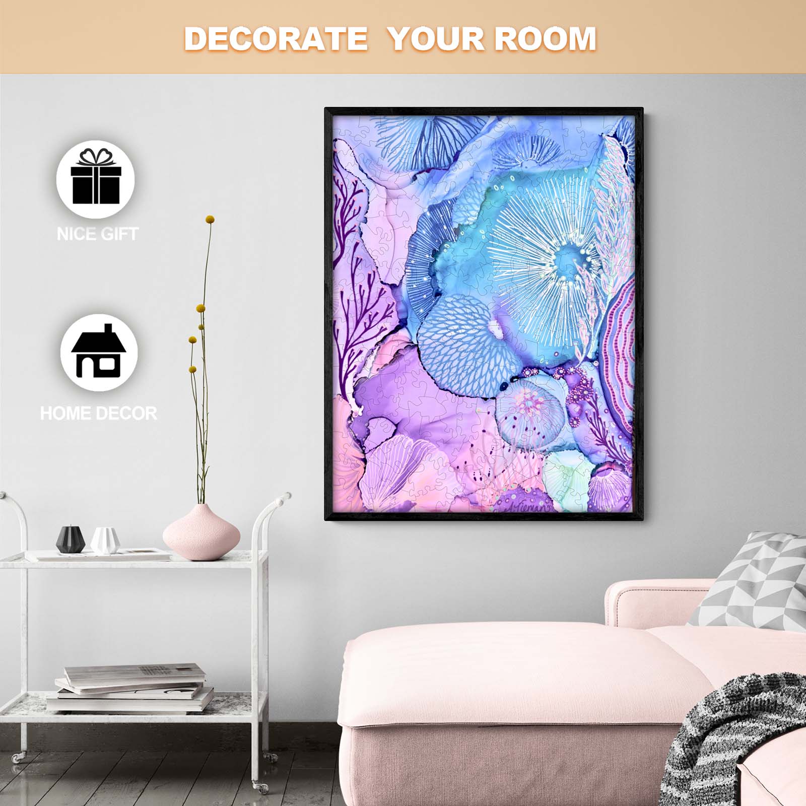 Colorful abstract art titled 'Tidal Tranquility' by Amy Tieman, enhancing home decor and creative inspiration.