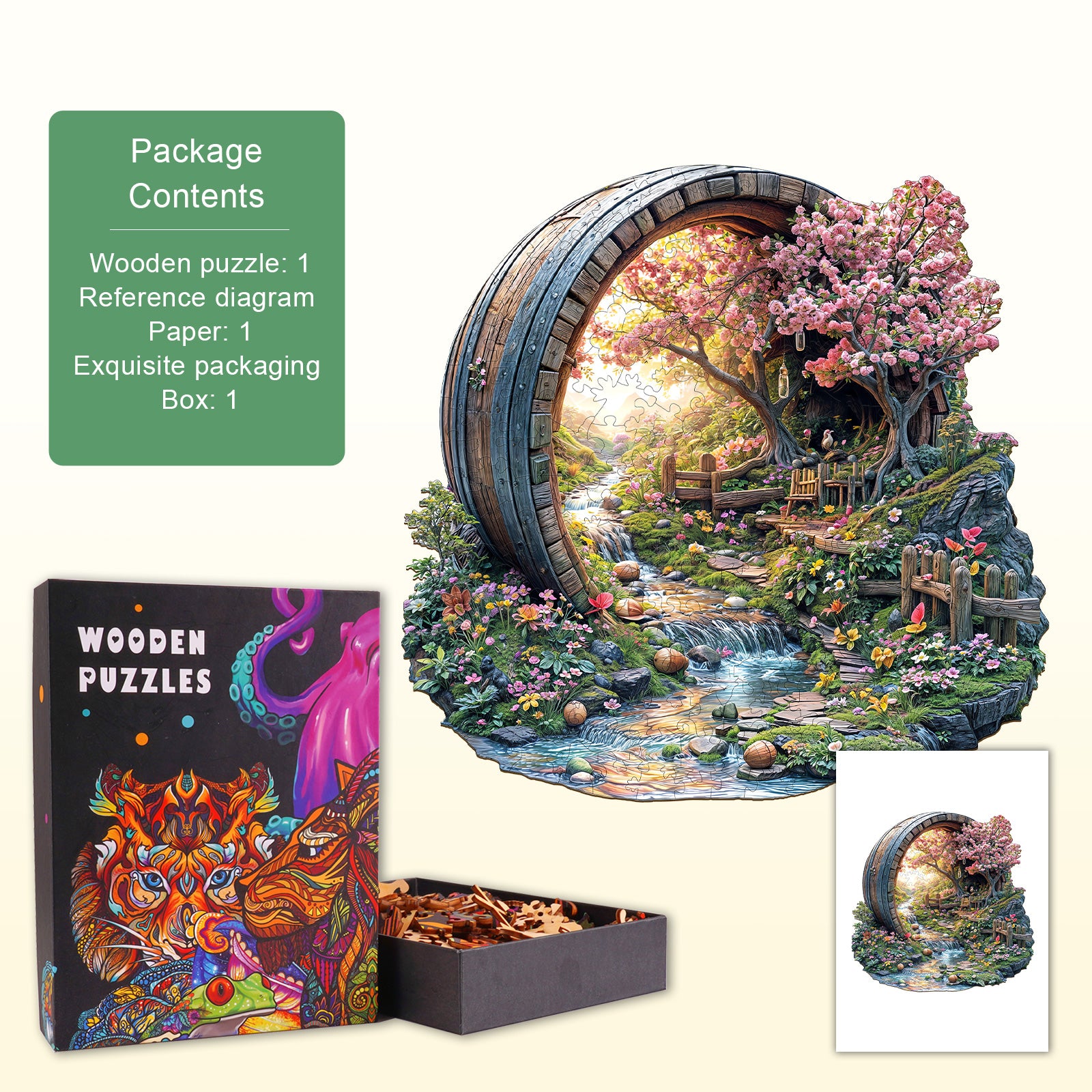Barrel of Spring Wooden Jigsaw Puzzle