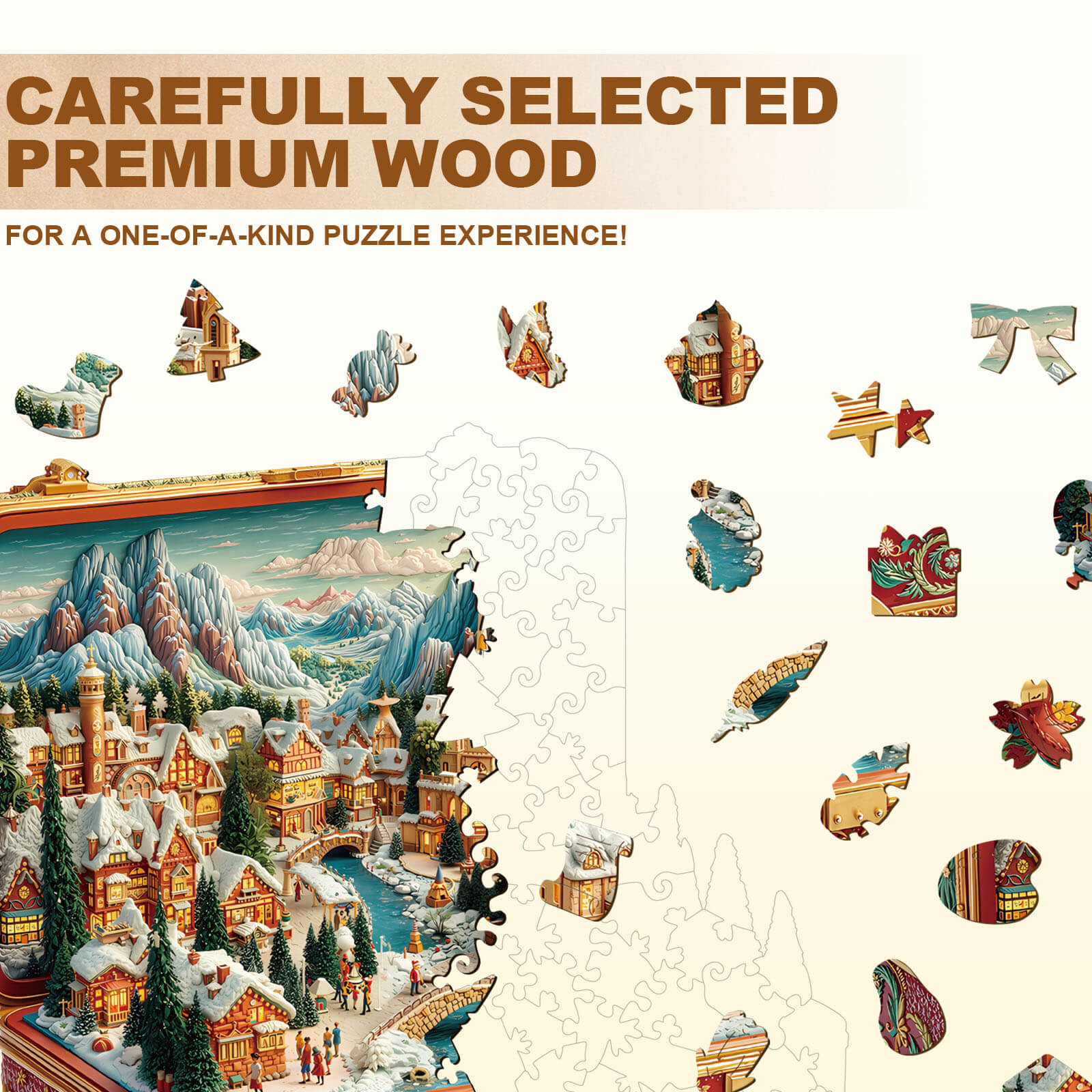 Suitcase Scenery-Christmas Wooden Jigsaw Puzzle