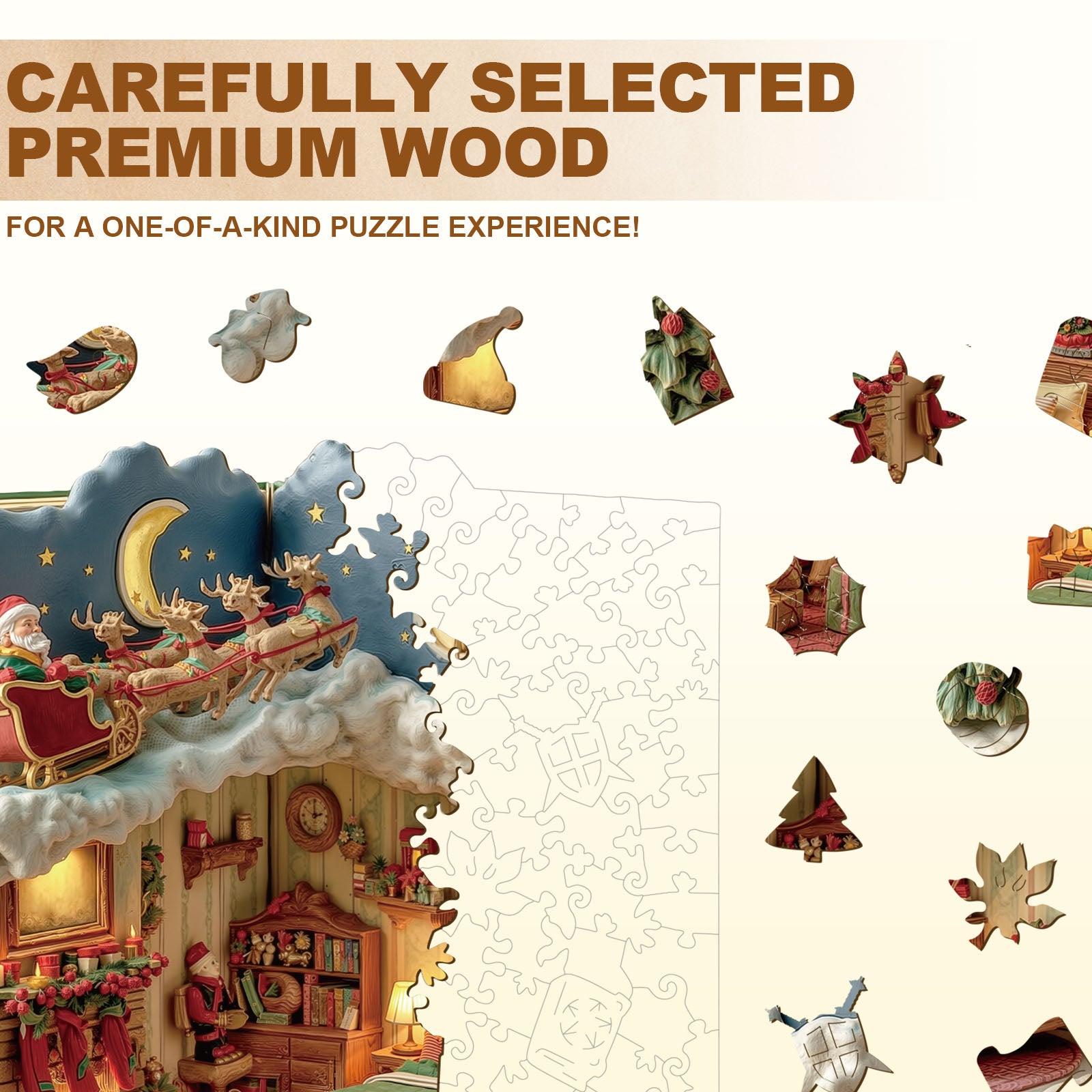 Christmas Eve in the Book Wooden Jigsaw Puzzle