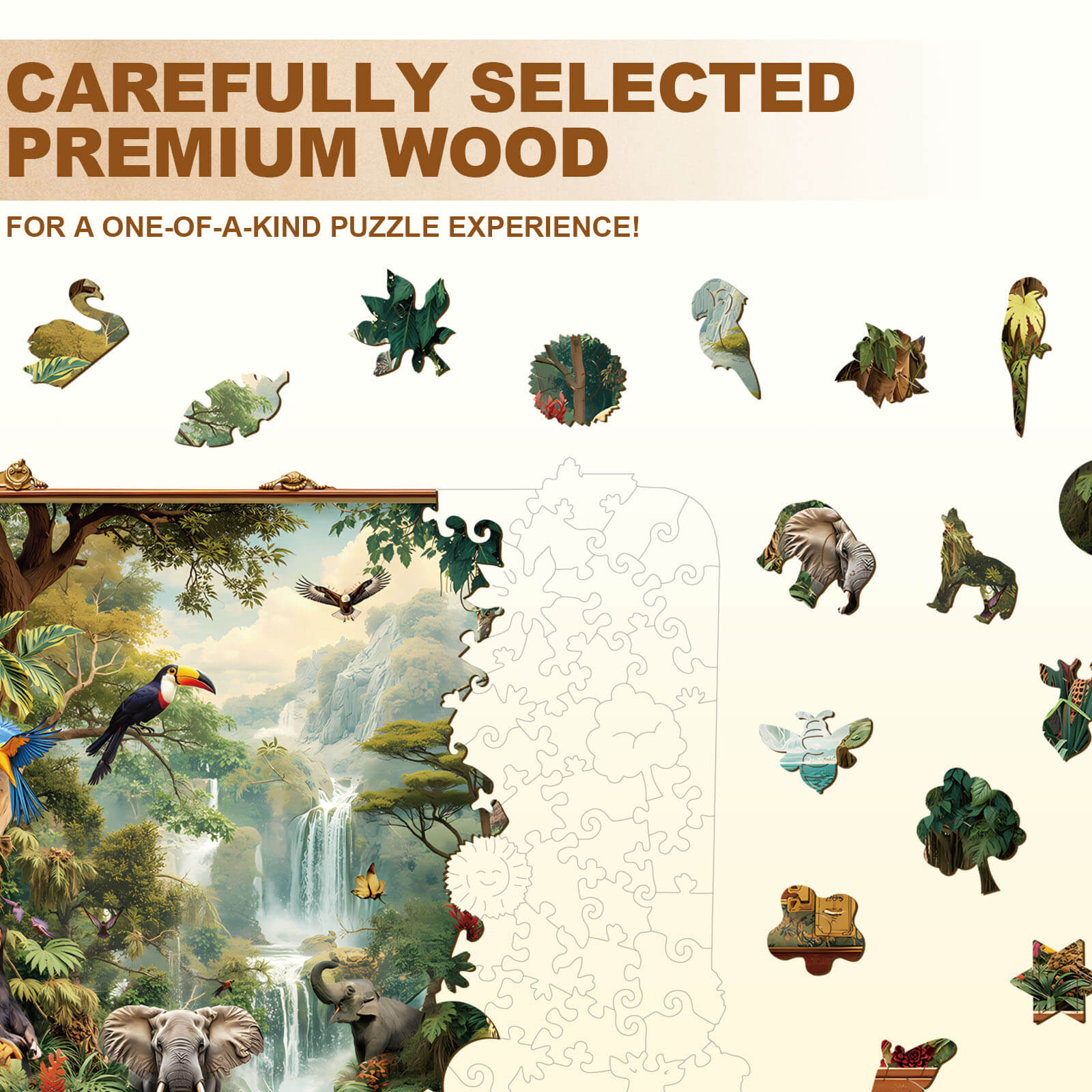 Suitcase Scenery-jungle animals Wooden Jigsaw Puzzle