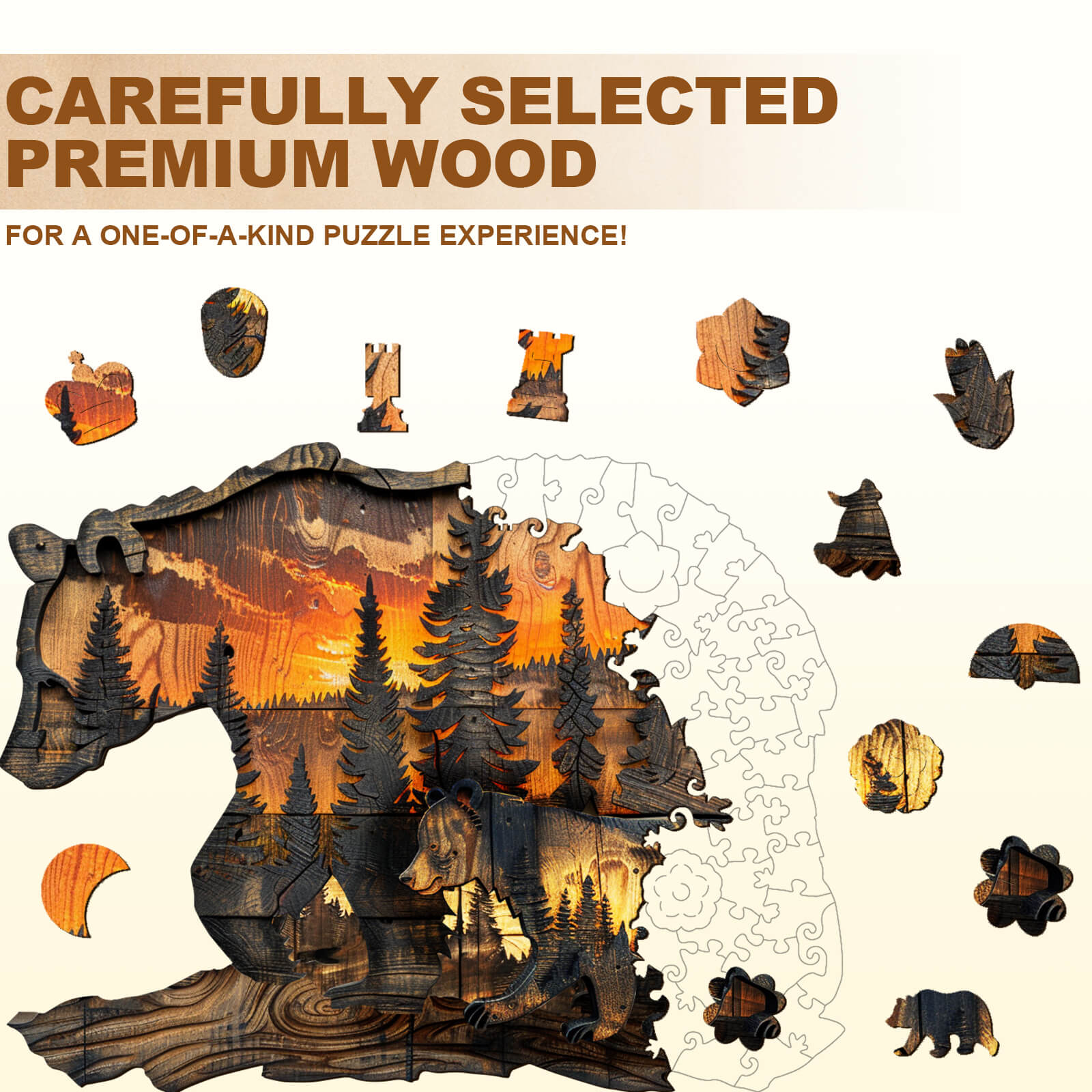 Woodcarving Bear Wooden Jigsaw Puzzle