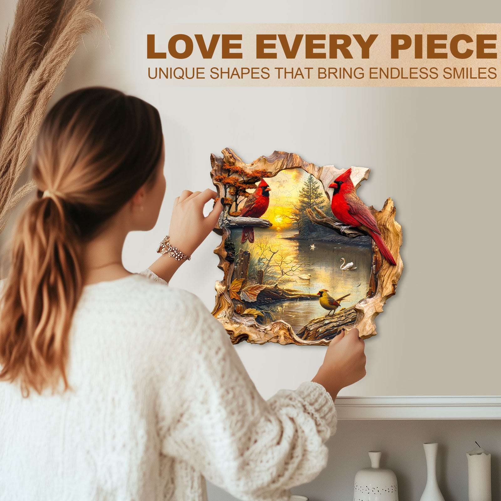 Sunset Lake Wooden Jigsaw Puzzle