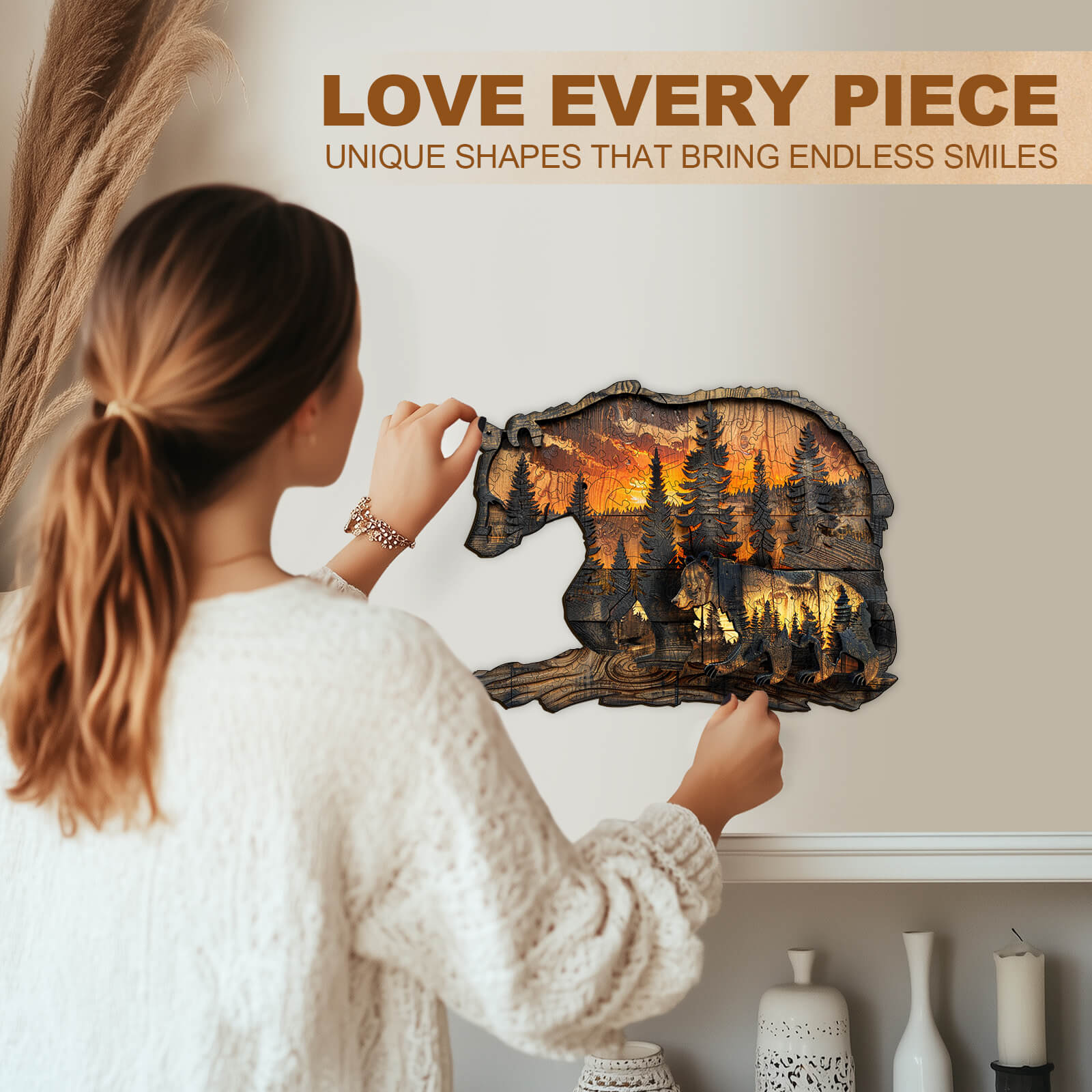 Woodcarving Bear Wooden Jigsaw Puzzle