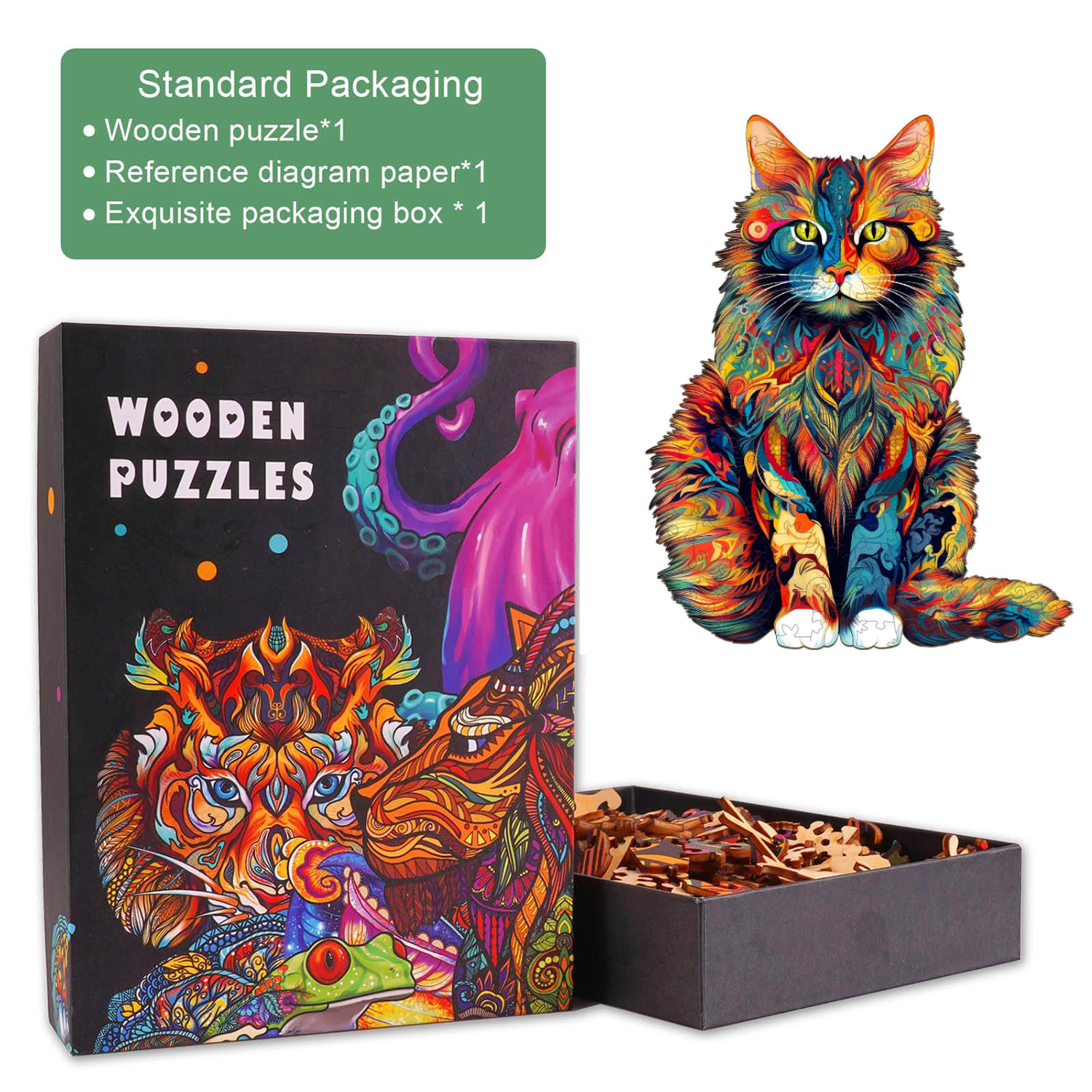 Maine Coon Wooden Jigsaw Puzzle
