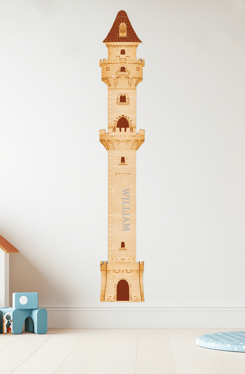Personalized Wooden Castle Growth Chart Ruler