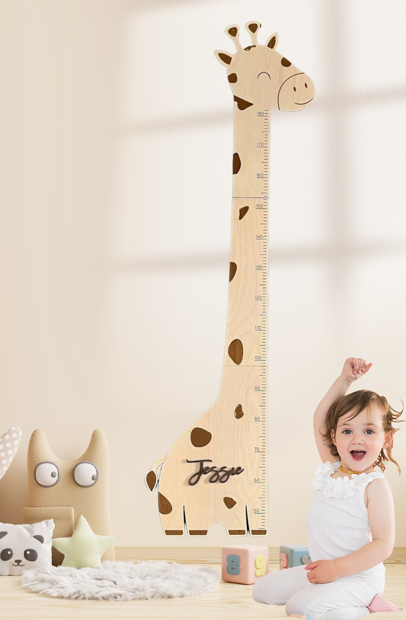 Personalized Wooden Giraffe Growth Chart Ruler