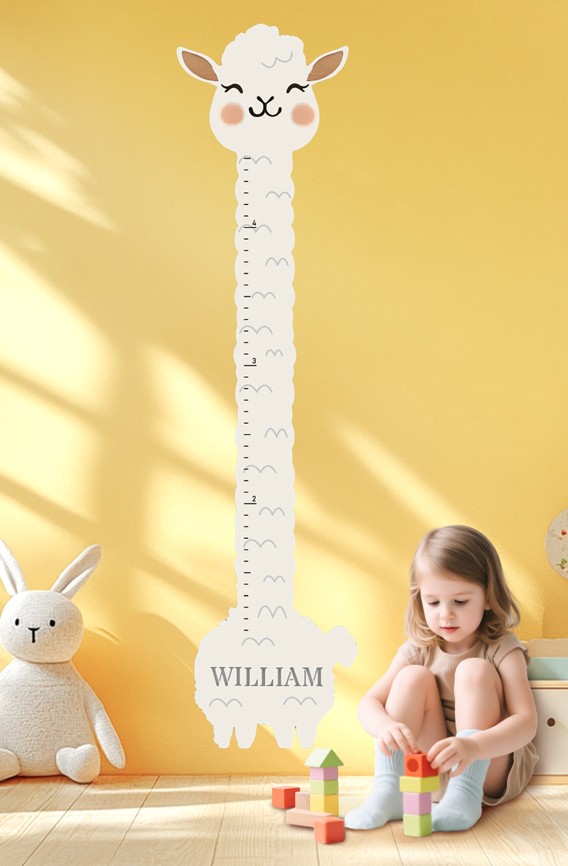 Personalized Wooden Llama Growth Chart Ruler
