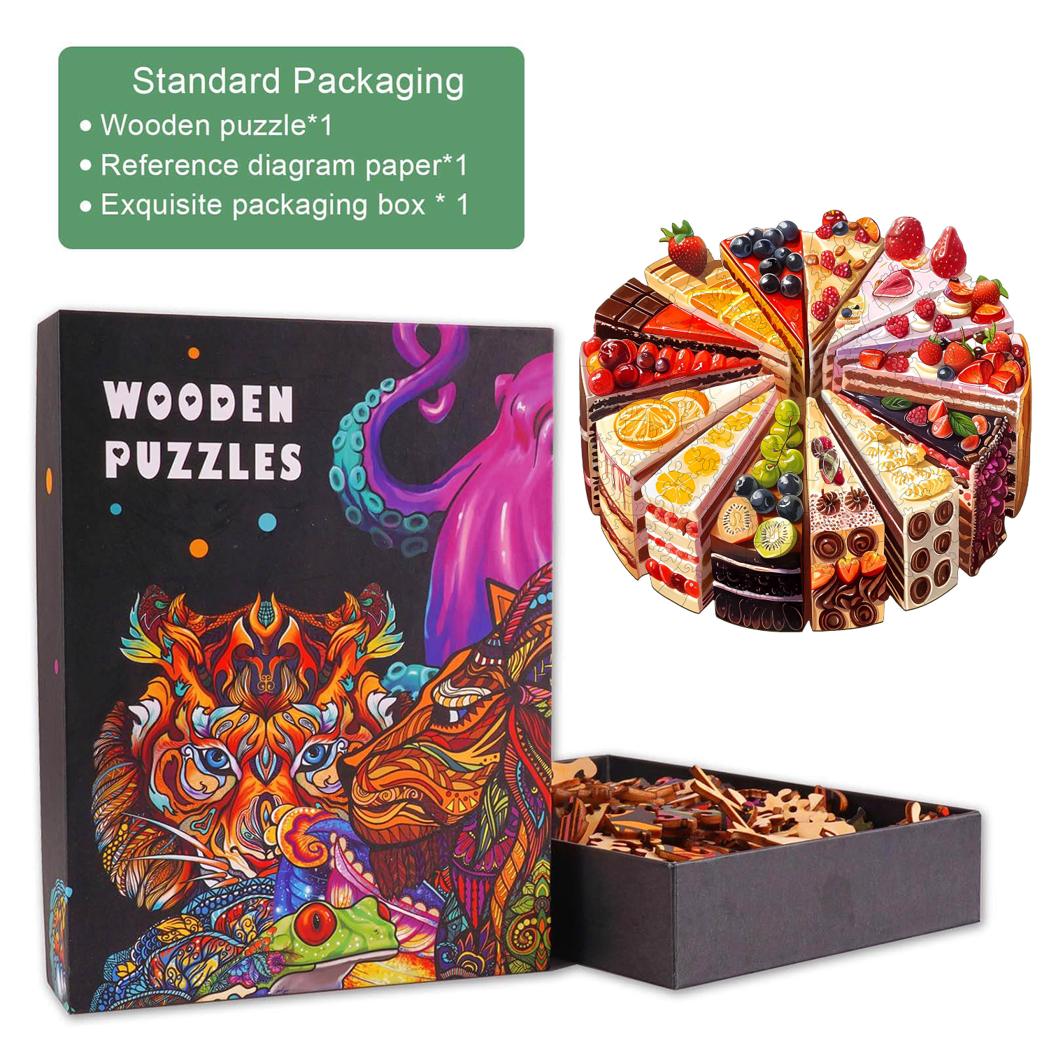 Delicious Cake Wooden Jigsaw Puzzle